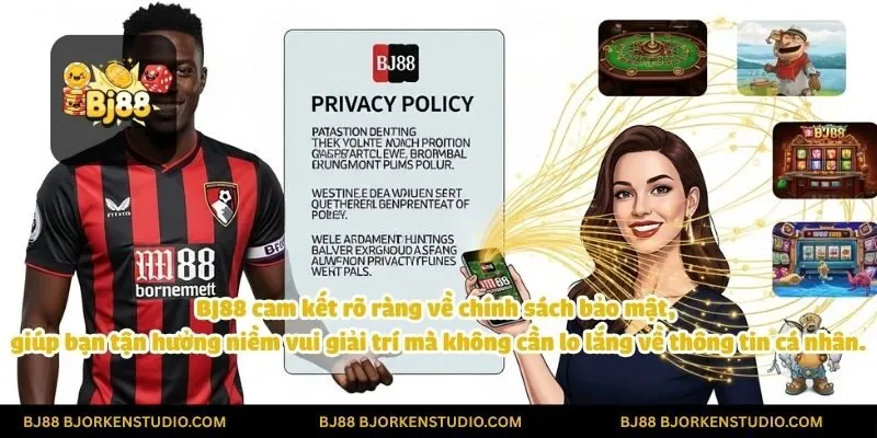 Chơi game thỏa sức, yên tâm tuyệt đối. BJ88 cam kết rõ ràng về chính sách bảo mật, giúp bạn tận hưởng niềm vui giải trí mà không cần lo lắng về thông tin cá nhân.